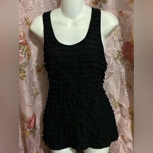 julie's closet Black Ruffle Tank Top